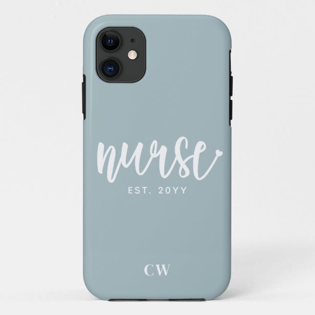 Custom Nurse Est Typography Nurse RN graduation Case-Mate iPhone Case (Back)