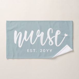 Custom Nurse Est Typography Nurse RN graduation Hand Towel