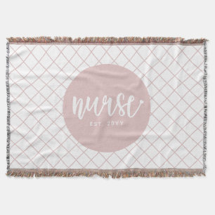 Custom Nurse Est Typography Nurse RN graduation Throw Blanket
