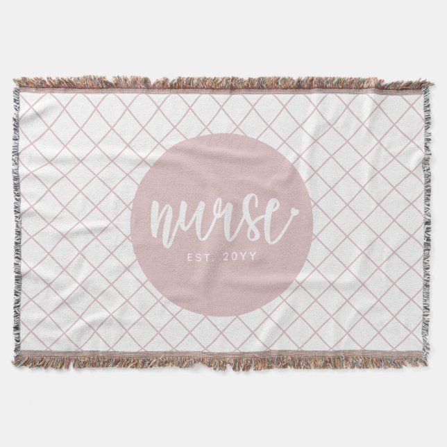 Custom Nurse Est Typography Nurse RN graduation Throw Blanket (Front)
