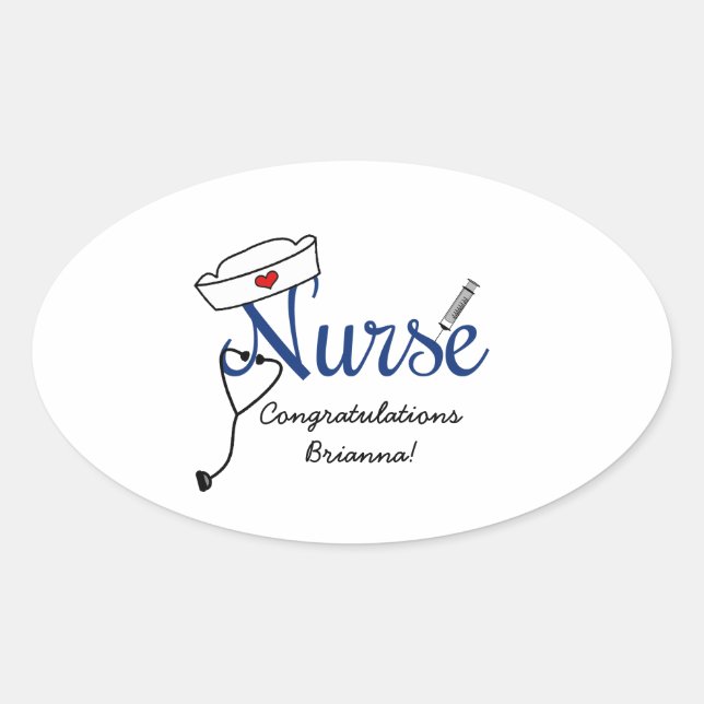 custom Nurse graduation favour stickers NAVY (Front)