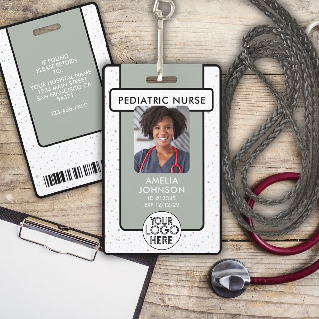 Custom Nurse Home Health Aide Photo Logo ID Badge (Creator Uploaded)