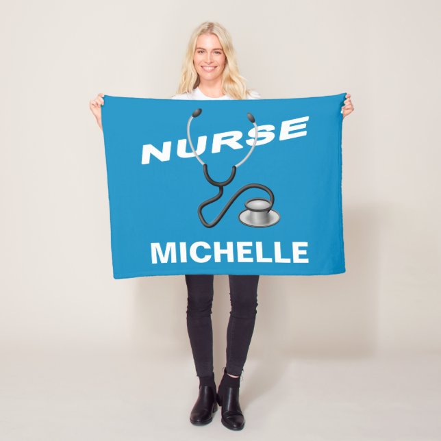Custom Nurse Name Fleece Blanket (In Situ)