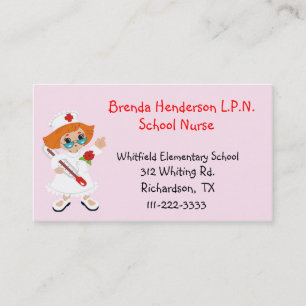 Custom Nurse Pink Business Card