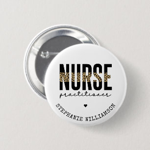 Custom Nurse Practitioner NP cheetah Graduation 6 Cm Round Badge