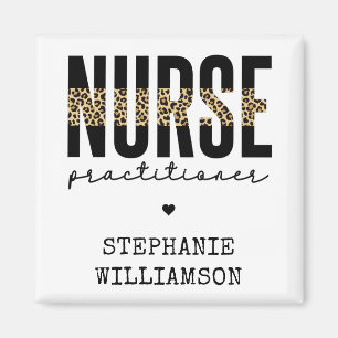 Custom Nurse Practitioner NP cheetah Graduation Magnet