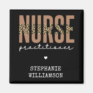 Custom Nurse Practitioner NP cheetah Graduation Magnet