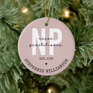 Custom Nurse Practitioner NP Graduation Gift Ceramic Tree Decoration