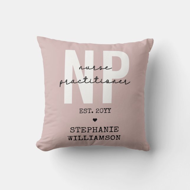 Custom Nurse Practitioner NP Graduation Gift Cushion (Front)