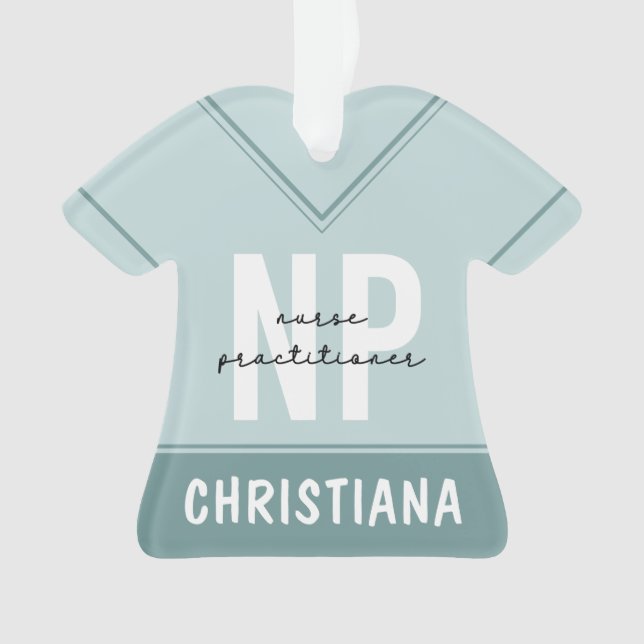 Custom Nurse Practitioner NP Graduation Gift Ornament (Front)