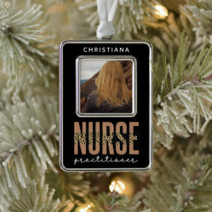 Custom Nurse Practitioner NP Graduation Photo Silver Plated Framed Ornament