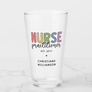 Custom Nurse Practitioner NP Nurse Graduation Glass