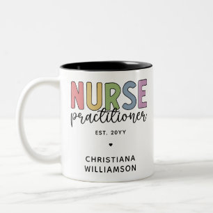 Custom Nurse Practitioner NP Nurse Graduation Two-Tone Coffee Mug