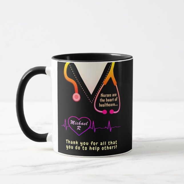 Custom Nurse Thank You Rainbow Mug (Left)