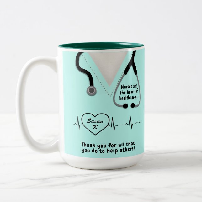 Custom Nurses Thank You Mug Add Name (Left)