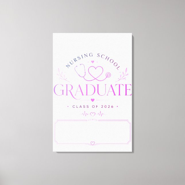 Custom Nursing Graduate 2026 Keepsake Canvas Print (Front)
