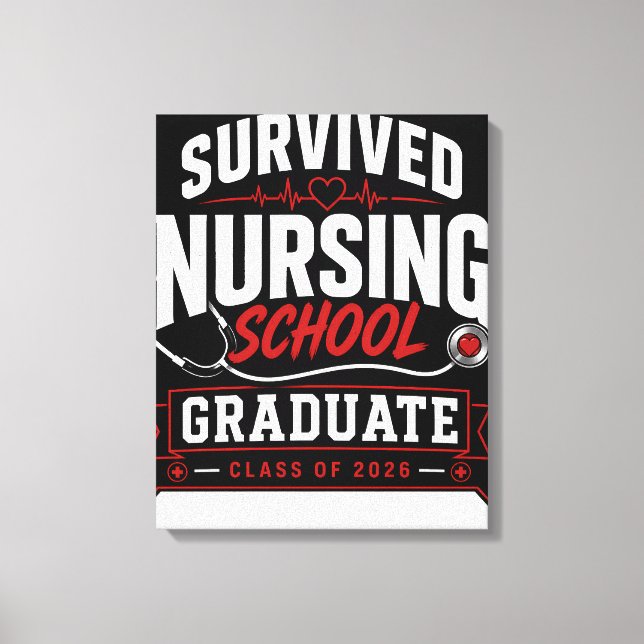 Custom Nursing School Graduate 2026 Gift Canvas Print (Front)