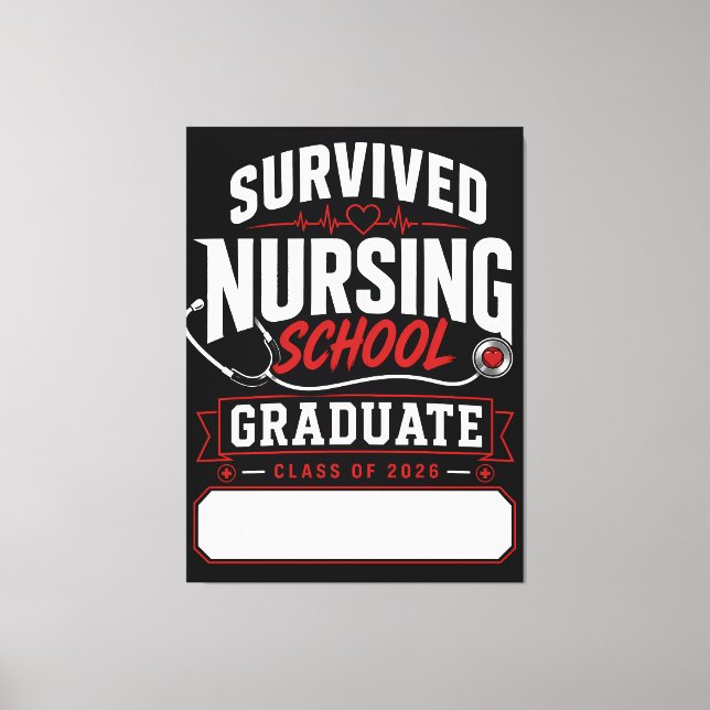 Custom Nursing School Graduate 2026 Gift Canvas Print (Front)