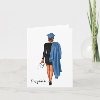 Custom Nursing School Woman (Brown Hair) Graduatio Card