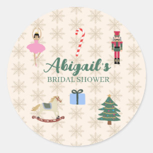 Custom Nutcracker Illustration Bridal Shower Classic Round Sticker