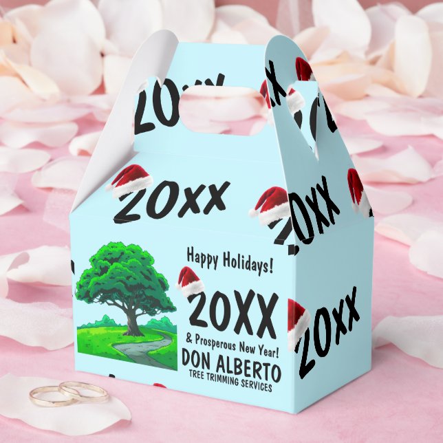 Custom Oak Tree Logo Tree Trimming Holiday Favour Box (Wedding)