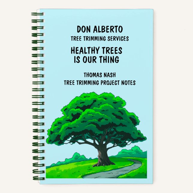 Custom Oak Tree | Tree Trimming Service Notebook (Front)