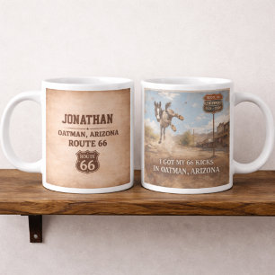 Custom Oatman Donkey Route 66 Centennial Gift Large Coffee Mug