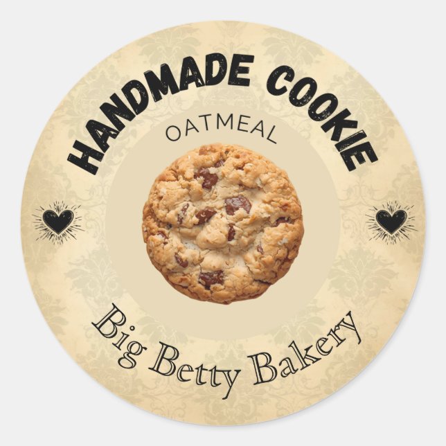 Custom Oatmeal Cookie Labels | Personalised (Front)