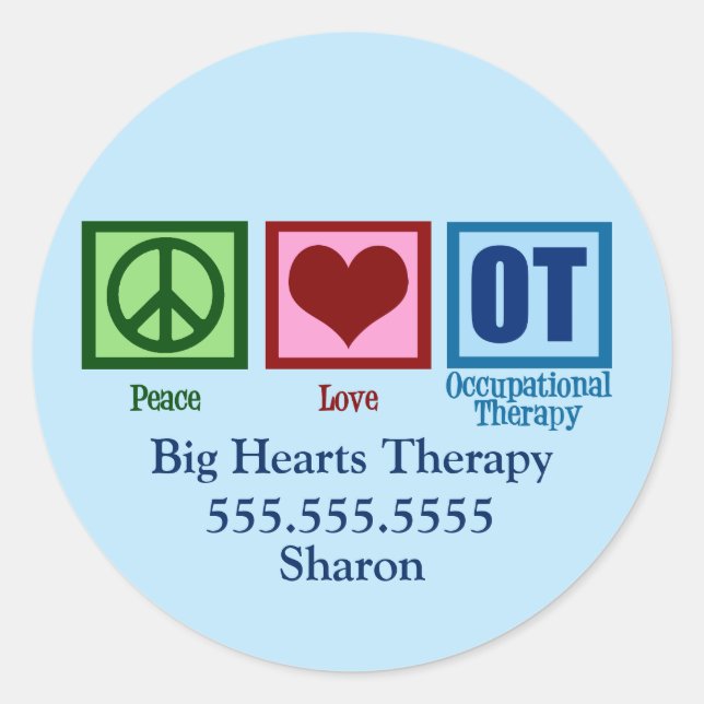 Custom Occupational Therapist Classic Round Sticker (Front)