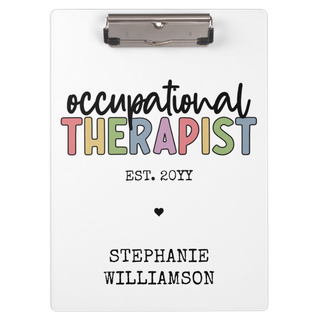 Custom Occupational Therapist OT Gifts Clipboard (Front)