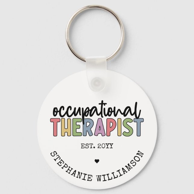 Custom Occupational Therapist OT Gifts Key Ring (Front)