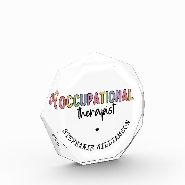 Custom Occupational Therapist OT Gifts Photo Block (Left)