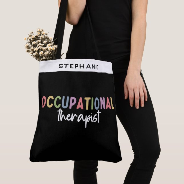 Custom Occupational Therapist OT Gifts Tote Bag (Close Up)