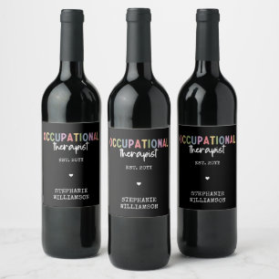 Custom Occupational Therapist OT Gifts Wine Label