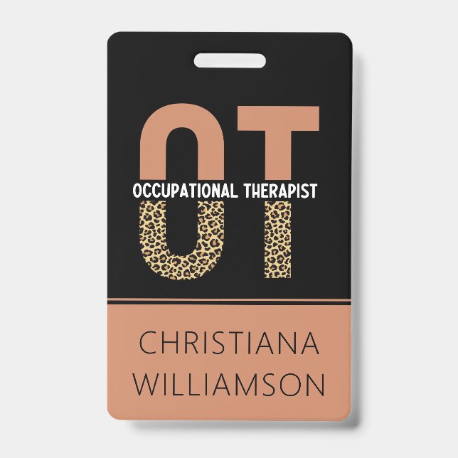 Custom Occupational Therapist OT  ID Badge (Front)