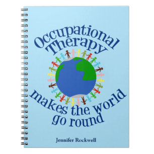 Custom Occupational Therapist World Cute Blue Notebook