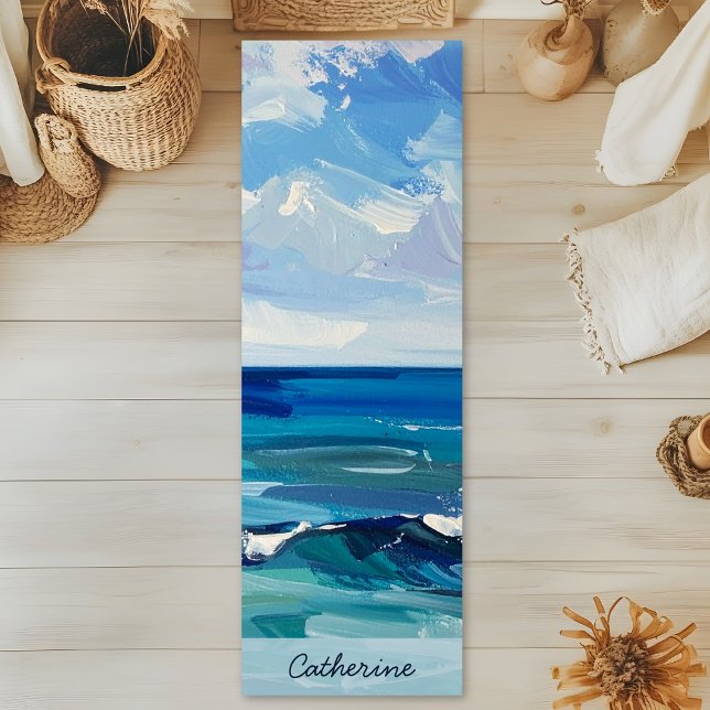 Custom Ocean Beach Waves Yoga Mat (Creator Uploaded)