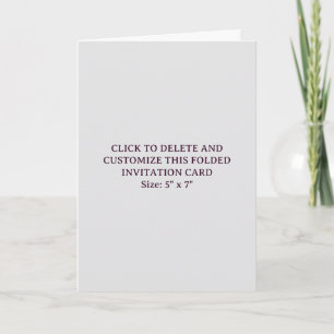 Custom Off White 5" x 7" Folded Invitation Card