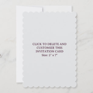 Custom Off White Scalloped 5" x 7" Flat Invitation