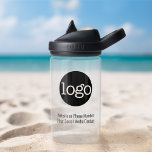 Custom Office Business Logo Branding 2 lines Text Water Bottle<br><div class="desc">A simple, no frills design for any company. Upload your logo. If your logo doesn't fit, click on the CUSTOMIZE it button. In the design area, you will be able to adjust the logo and type. For advanced users, you can click on the edit/customise button and change the colours of...</div>