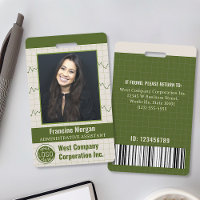 Custom Office Employee Photo Bar Code Company Logo