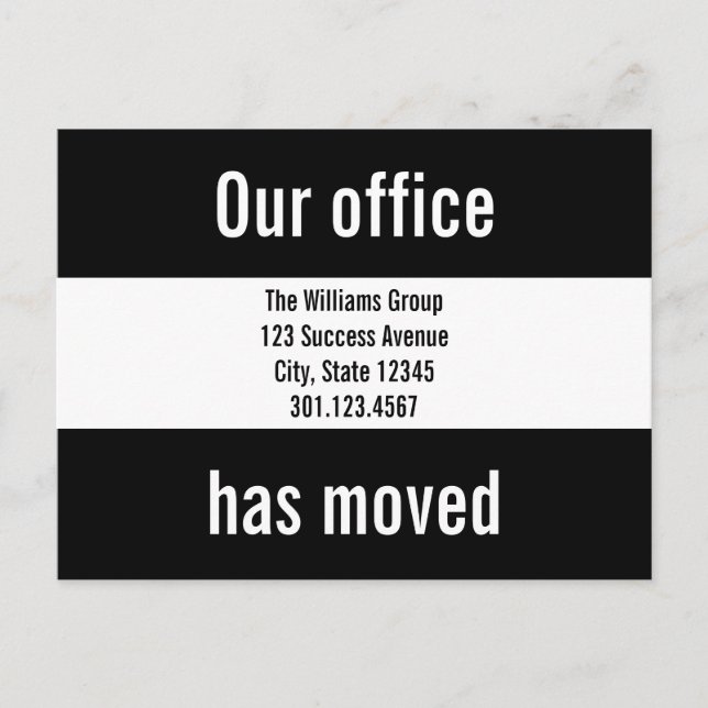Custom Office Moving Announcement Postcard (Front)