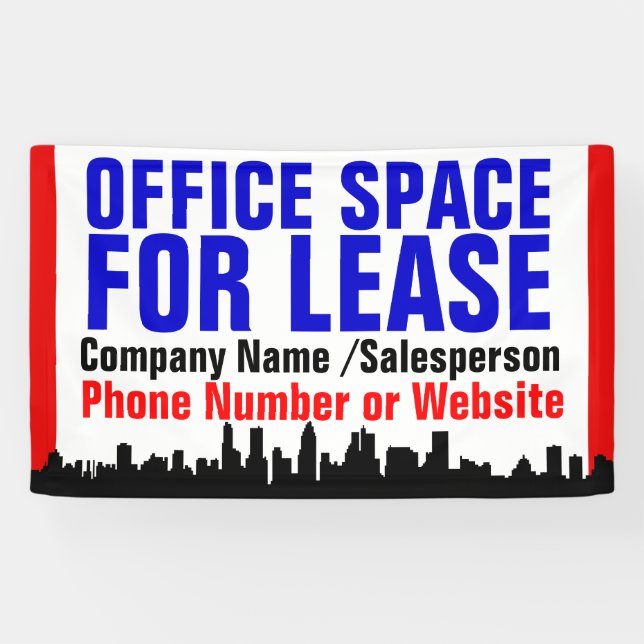 Custom Office Space For Lease Sign (Horizontal)