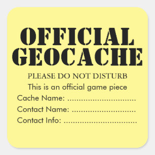 Custom Official Geocache sticker