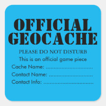 Custom Official Geocache sticker