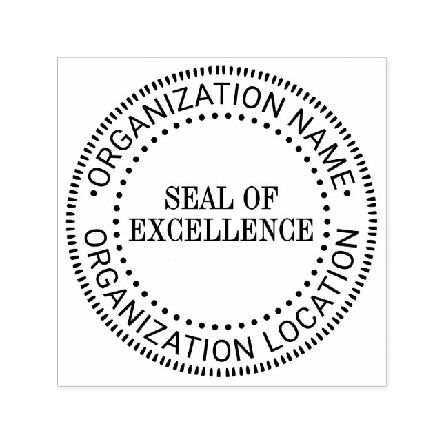 Custom Official Seal of Excellence Name Location Self-inking Stamp (Design)