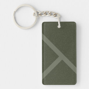 Custom Offset Cross Keychain – Moss Green Acrylic