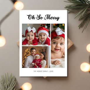 Custom Oh So Merry Family Holiday Card .