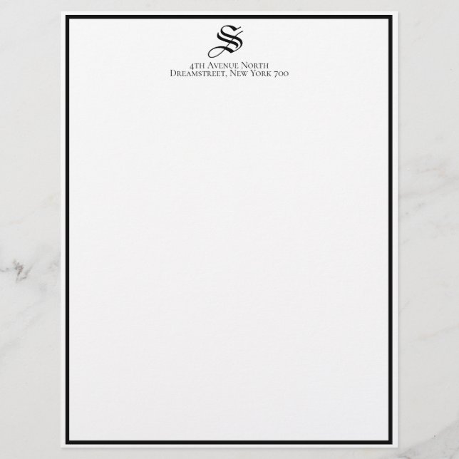 Custom Old English Vintage Font Professional Letterhead (Front)
