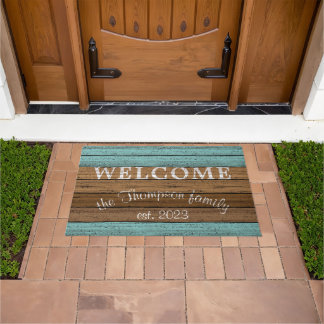 Custom Old Vintage Weathered Wooden Planks Pattern Doormat